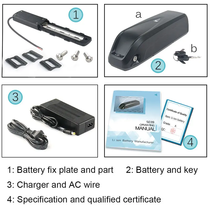 Best UPP with 13S Sanyo/Samsung Cells 48V 14Ah Ebike Battery 48V Hailong Electric Bike Battery for 500W 750W 1000W Motors 1