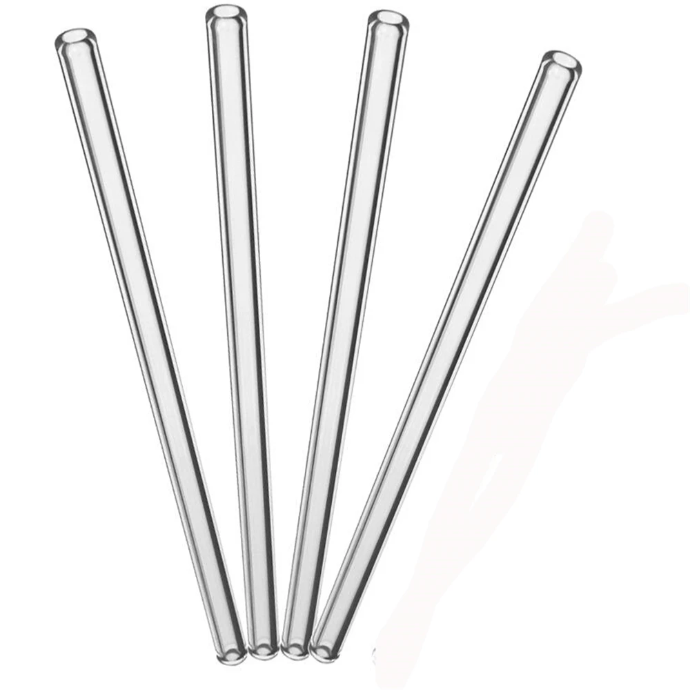 

60 pcs 18 cm/7 inch straight Clear Glass Drinking Straws ECO-friendly Reusable Wedding Birthday Party Thick Straws