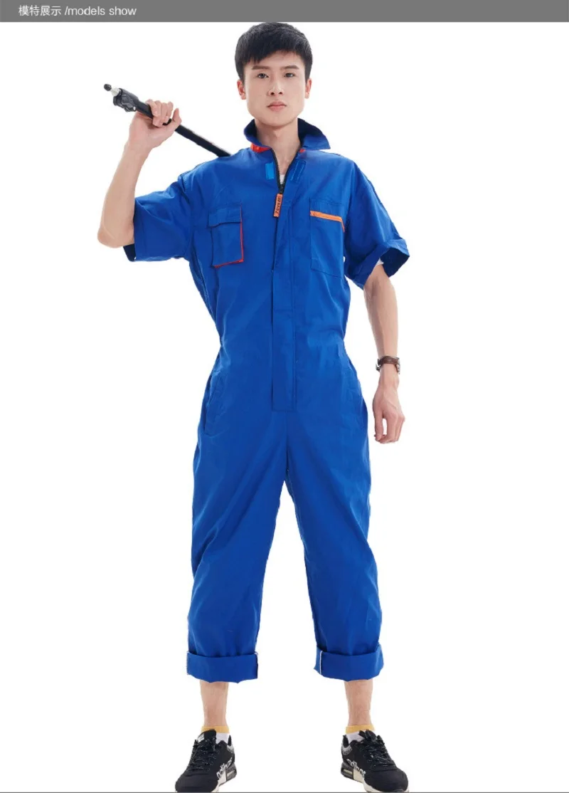 Men Work Clothing short Sleeve Women Coveralls High Quality Unisex Overalls Worker Repairman Machine Auto Repair Plus Size