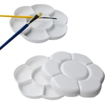 Новая форма цветка сливы краска для ногтей Палитра 7 отверстий лоток художественная краска Палитра с крышкой художественный инструмент рисования палитры