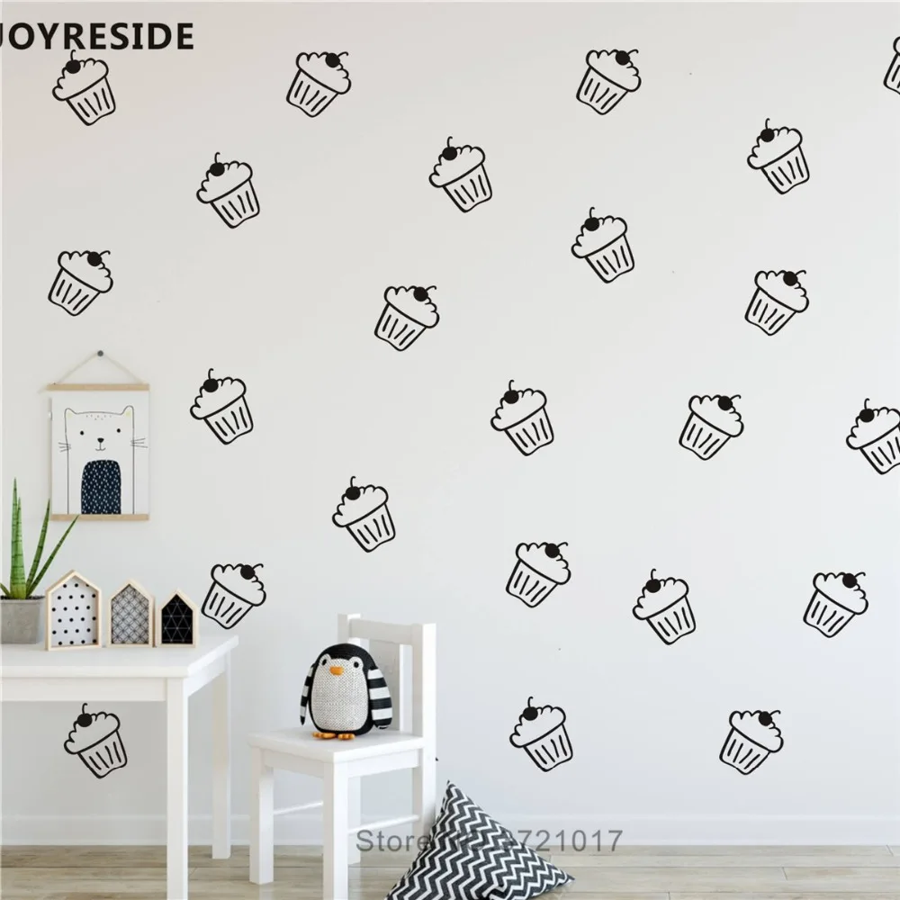كعكة مجموعة نمط صائق ديكور المنزل غرفة نوم الاطفال لطيف الشارات ملصقات جدار الحلو الكرز صغيرة كعكة الحلو ملصقا أنماط YMX25