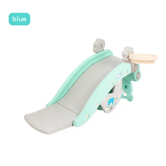 Ruizhi Multifunction Children Slide And Rocking Chair Child Home Playground Slides Eco-Friendly Plastic Slide Kids Gift RZ1084 - Color: Blue