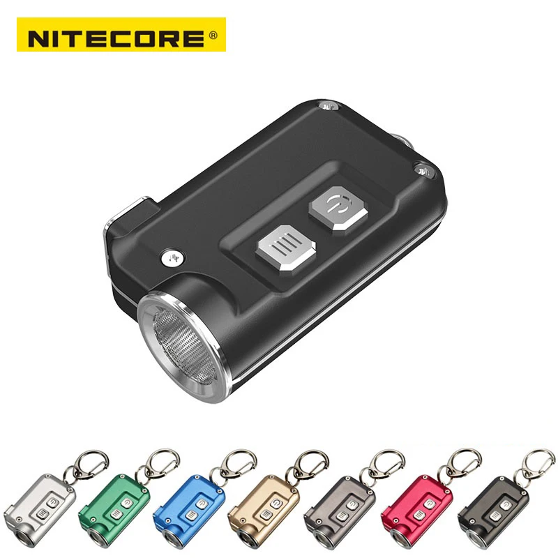 Новинка 2018 Nitecore TINI 380 люменов Micro USB зарядка мини металлический брелок светильник
