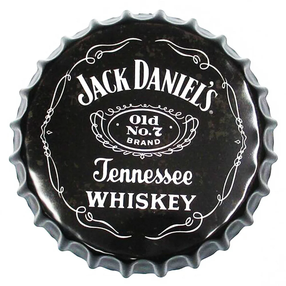 Tapa de botella de cerveza Whisky Vintage placa Metal estaño carteles Café Bar cartel pared Decoración Retro Nostalgia platos redondos cartel 35 CM