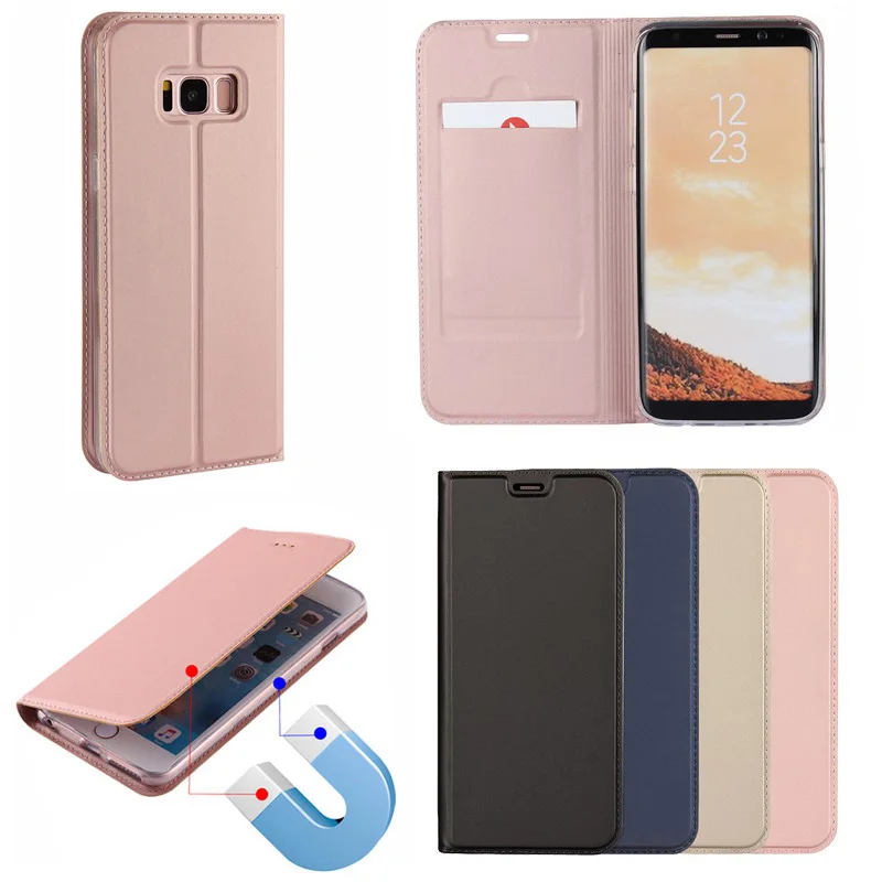 

Magnetic absorption Leather Flip Case Cases Cover For Samsung S10 S9 S8 Plus S7 Edge A3 A5 A7 2017 A6 Plus A8 2018 A9 Star