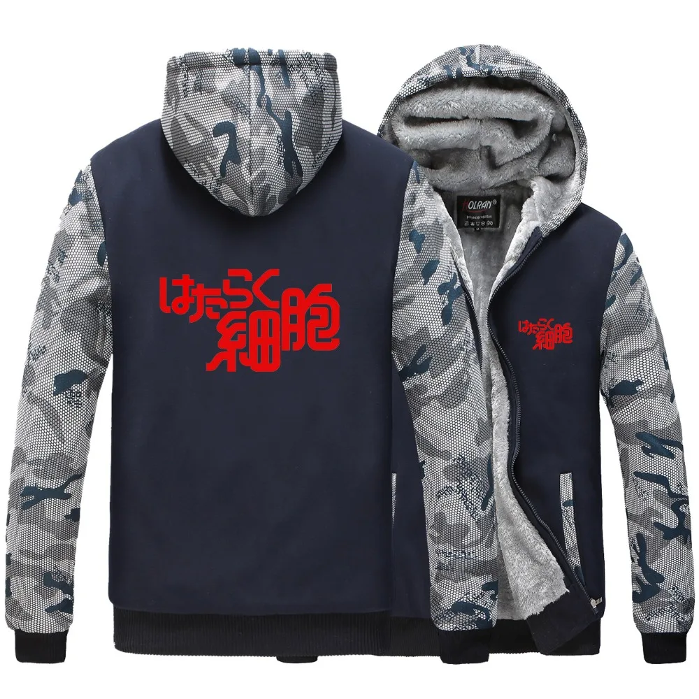 

Erythrocytes Anime Cells At Work Hataraku Saibou Cosplay Sports Costume red blood cell Thick fleece Winter jacket coat hoodie