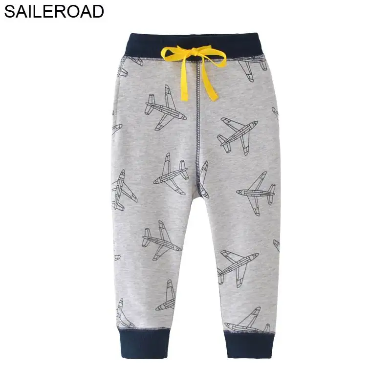 

SAILEROAD Cartoon Plane Pattern Baby Sports Pants for Boys Kids Trousers 2 to 7Years Children Boy Autumn Pants Child Boy 4 Years