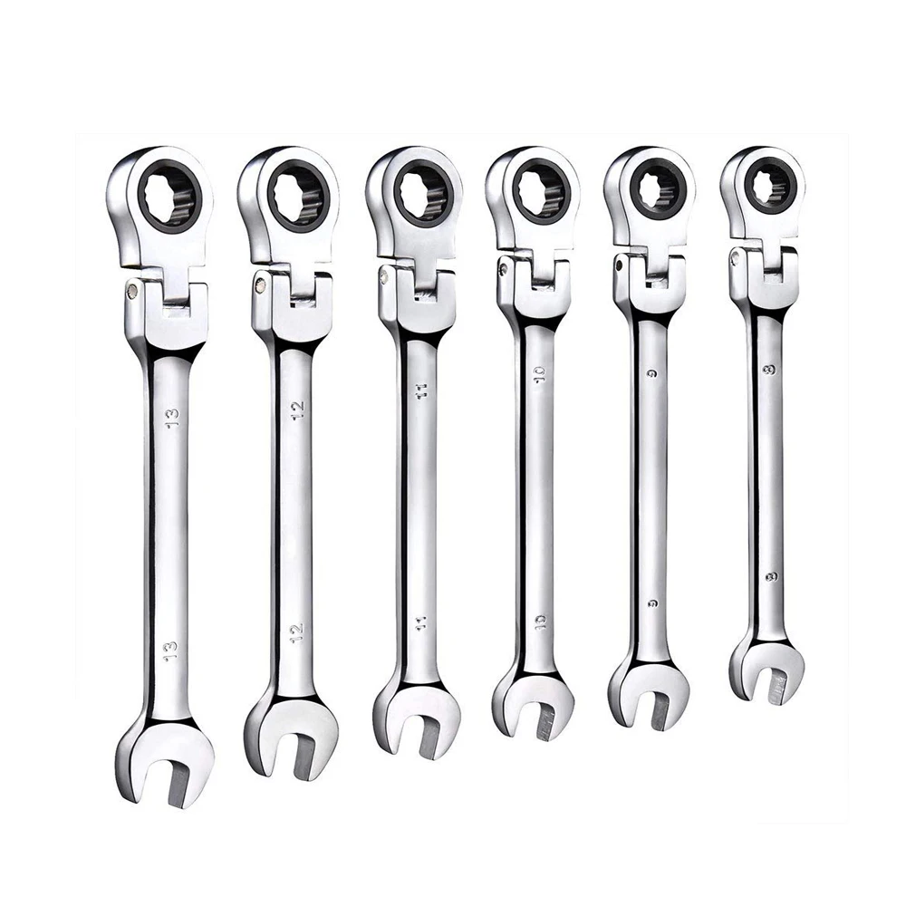 US $26.85 12pcs Ratchet Wrench 819mm Keys Set Ratchet Spanners Tools Set Wrenches Universal Flexible Head Wrench Car Repair Hand Tools