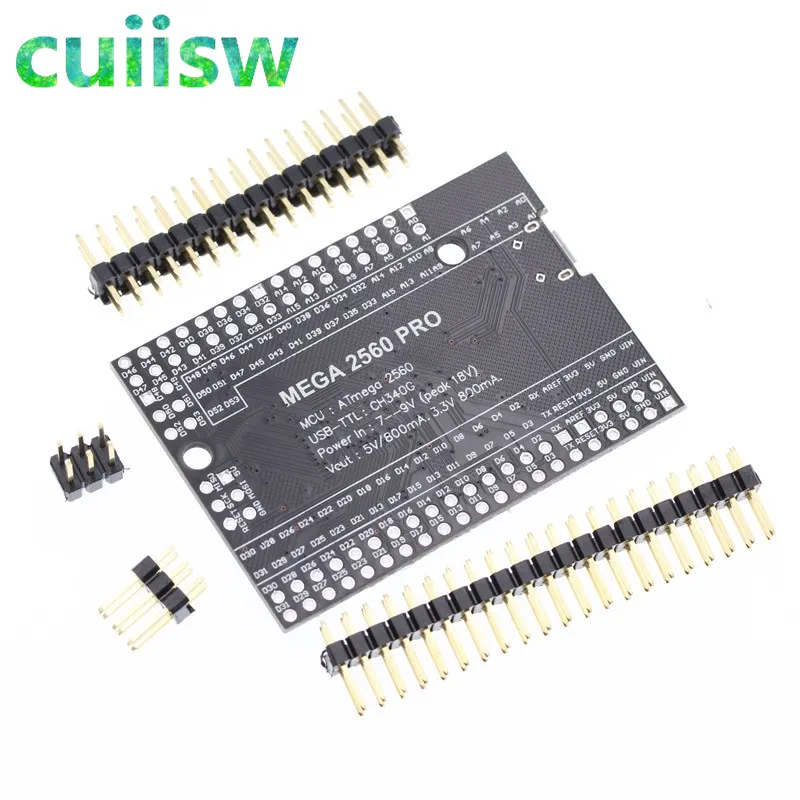 Cuiisw Mega 2560 PRO MINI 5V(встраивание) CH340G ATmega2560-16AU с наконечниками, совместимыми с arduino Mega 2560