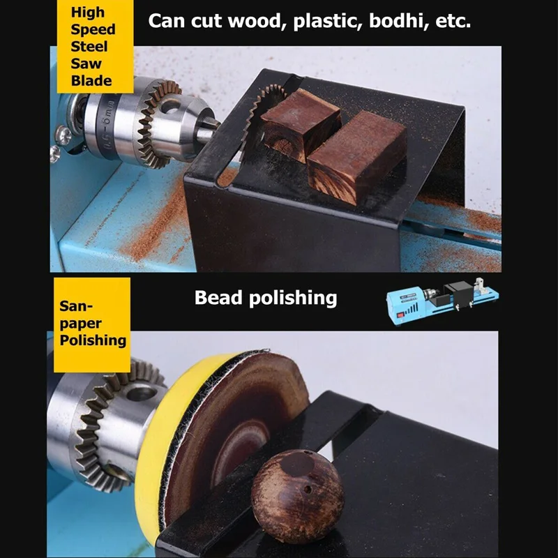US $56.30 American Specifications 150w Electric Aluminum Alloy Woodworking Lathe Bead Cutting Machine Polishing Drill Polishing Tool