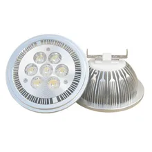 AR111 12 V Светодиодный точечный светильник, лампочка 7*1 Вт 6000-6500 k холодный белый суперяркий 500lm 45 градусов угол луча 20 шт./лот+ DHL