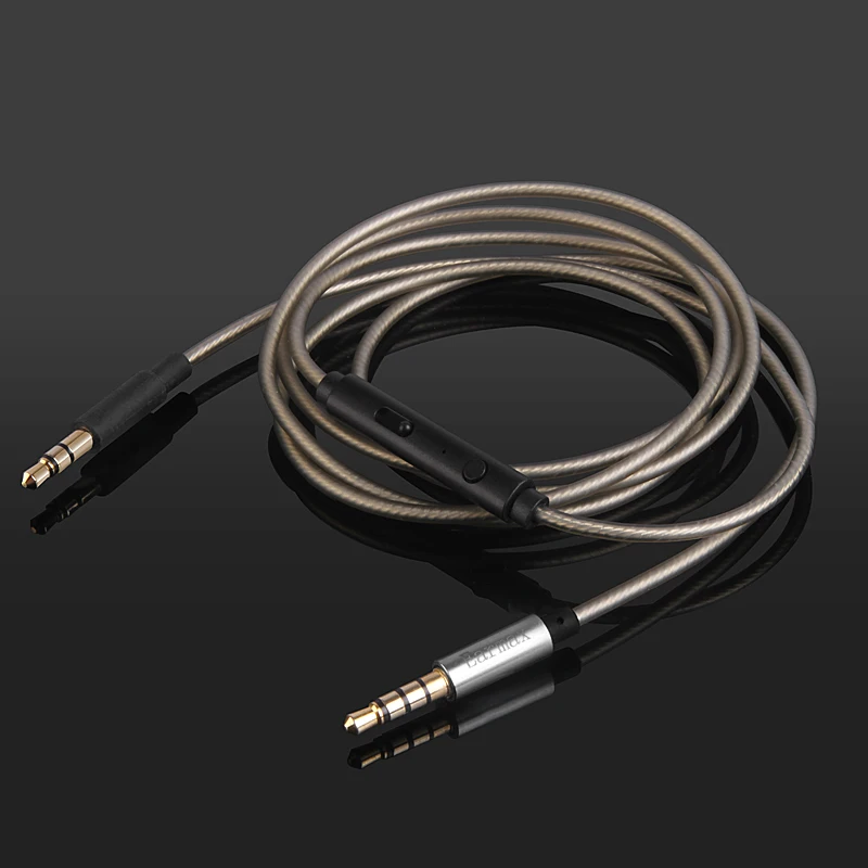 

Upgrade Silver Audio Cable With Remote Mic For Pioneer SE-MX9 SEC-MJ101BT headphones