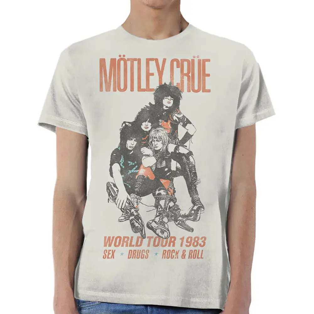 

Motley Crue World Tour 1983 Rock offiziell T-Shirt Herren New Arrival Male Tees Casual Boy T-Shirt Tops Discounts