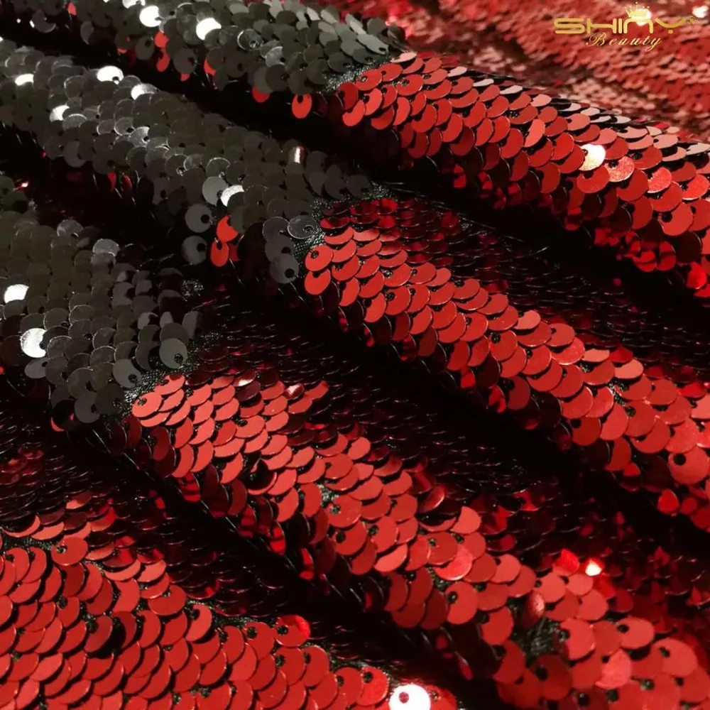 

Shinybeauty Special Size 215X230CM Fuchsia&Silver Sequin Backdrop Curtain Reversible Mermaid Fish Scale Glitz for Decora-115C