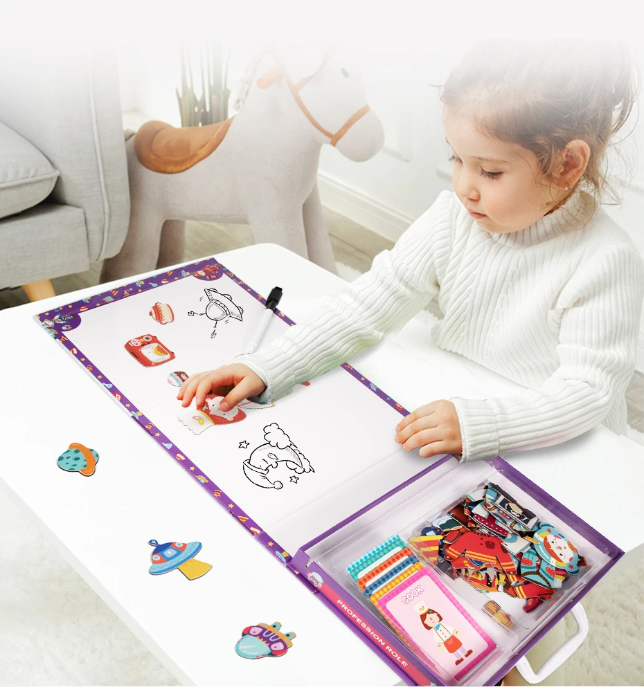 Magnetic 3D Puzzle Profession Role Jigsaw Toys Who Am I Game Puzzles Characters Learning Educational Toys for Kids Child Gift930_08