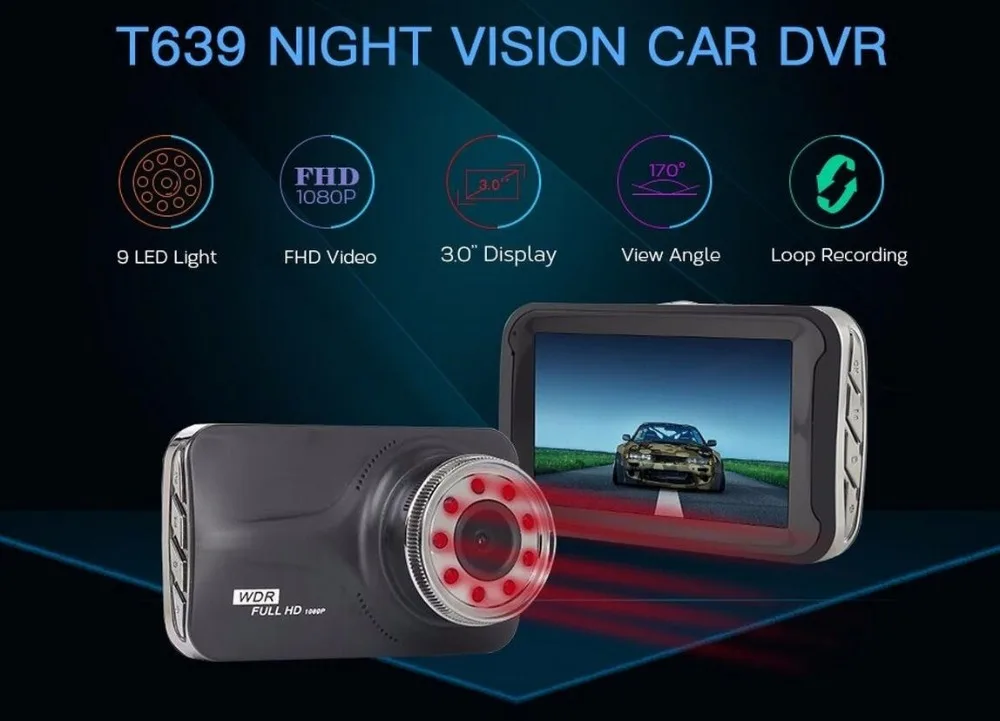 Car Camera FHD 1080P G-Sensor 170 Degree Car DVR T639 Car DVR On Cam Dash Camera Dash Cam Night Vision Car Camera FHD 1080P G-Sensor 170 Degree Car DVR T639 Car DVR On Cam Dash Camera Dash Cam Night Vision