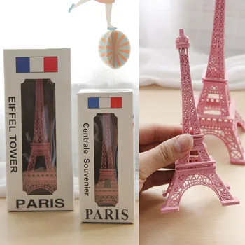 

New 2017 Pink Romantic Birthday Gift Eiffel Tower Model Art Craft Creative Gifts Desktop Wedding Decoration Home Decoration 18cm
