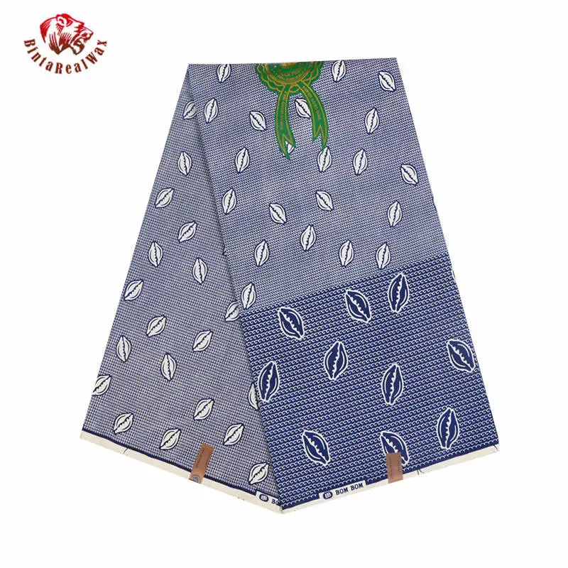 

2019 Polyester Wax Prints Fabric Ankara new bintarealWax High Quality 6 yards African Fabric for Party Dress pl586