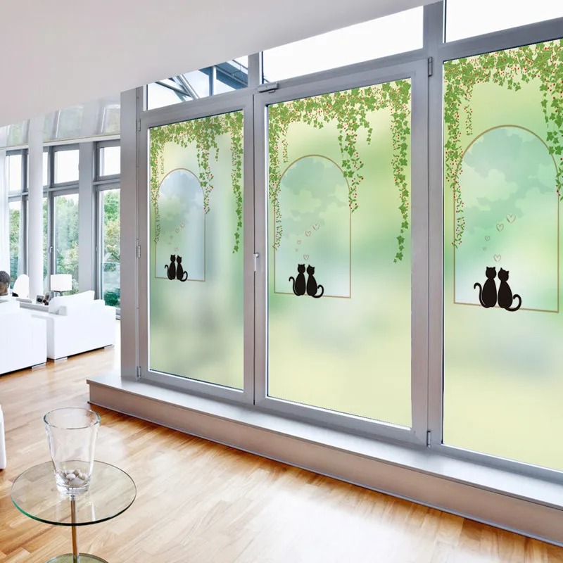 Free Custom made Size Decorative Stained Window Film Privacy Frosted