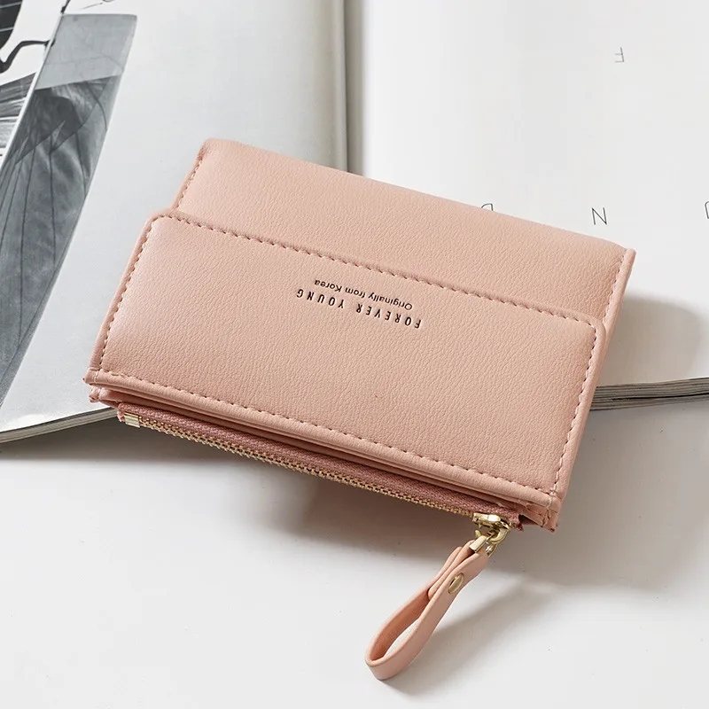 

Women's wallet small zipper multi-card leather coin purse card holder zipper parcel coin purse girl's purse monederos kawaii