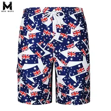 Летние Для мужчин Повседневное свободные дышащие Для мужчин s шорты Модный брендовый высококачественный флаг печати с низкой талией мужские шорты