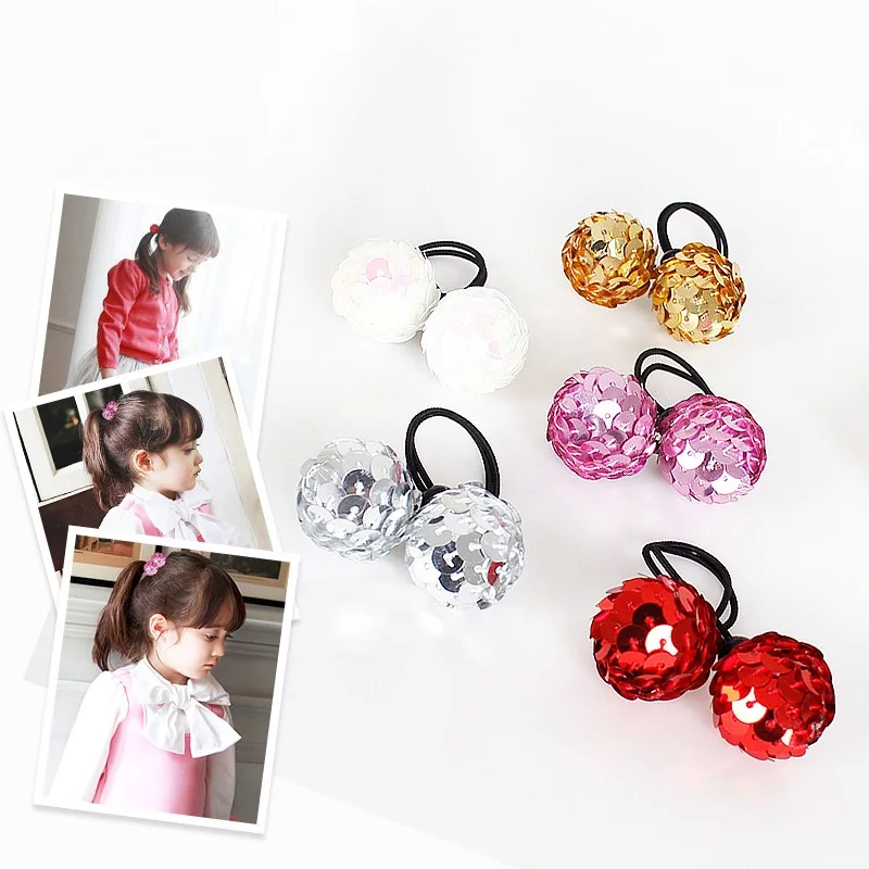 

Wholesale Girls Crystal Pine Cone Elastic Hair Bands Gold Silver Red Rainbow Color Shinny Hair Rope Fashion Children Hair Rings