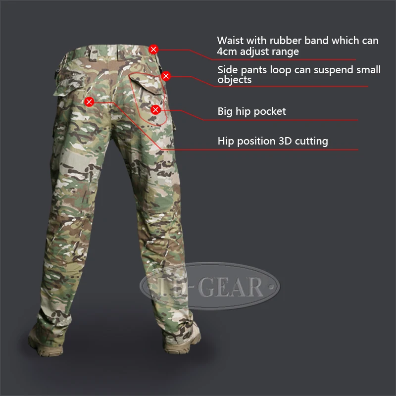 IDOGEAR, мужские военные брюки-карго M2, армейские брюки, страйкбол, тактический камуфляж, Мультикам, 3202, черный камуфляж