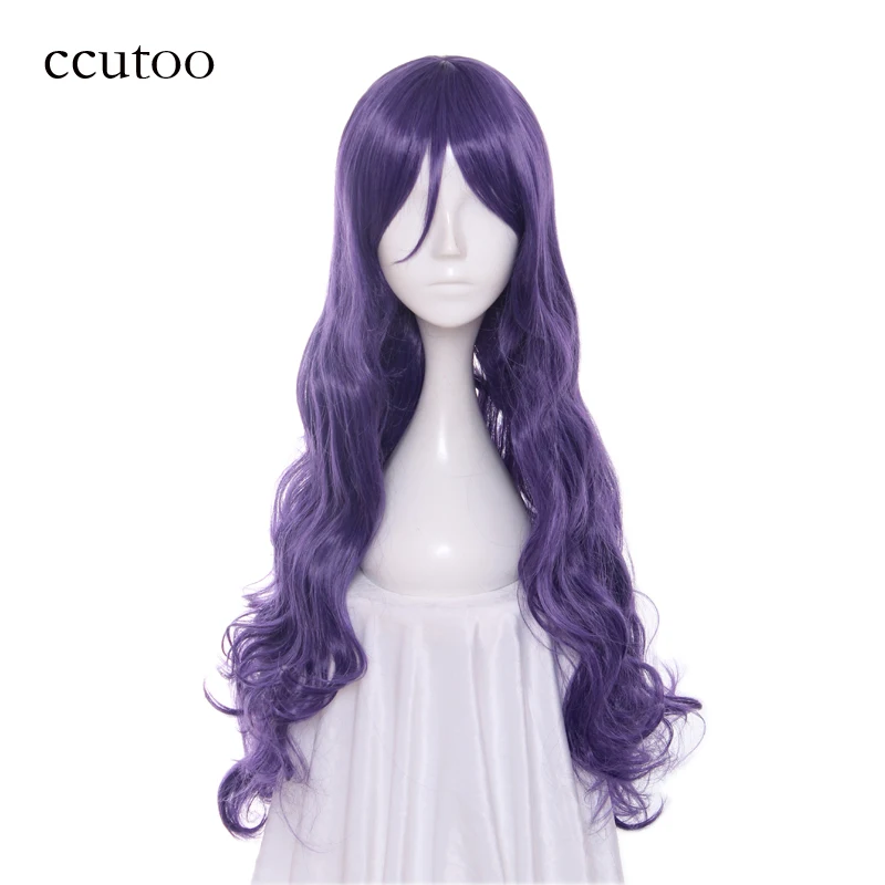 

ccutoo 32inch/80cm LoveLive! White Valentine's Day Nozomi Tojo Purple Synthetic Wavy Long Cosplay Wig Heat Resistance Hair