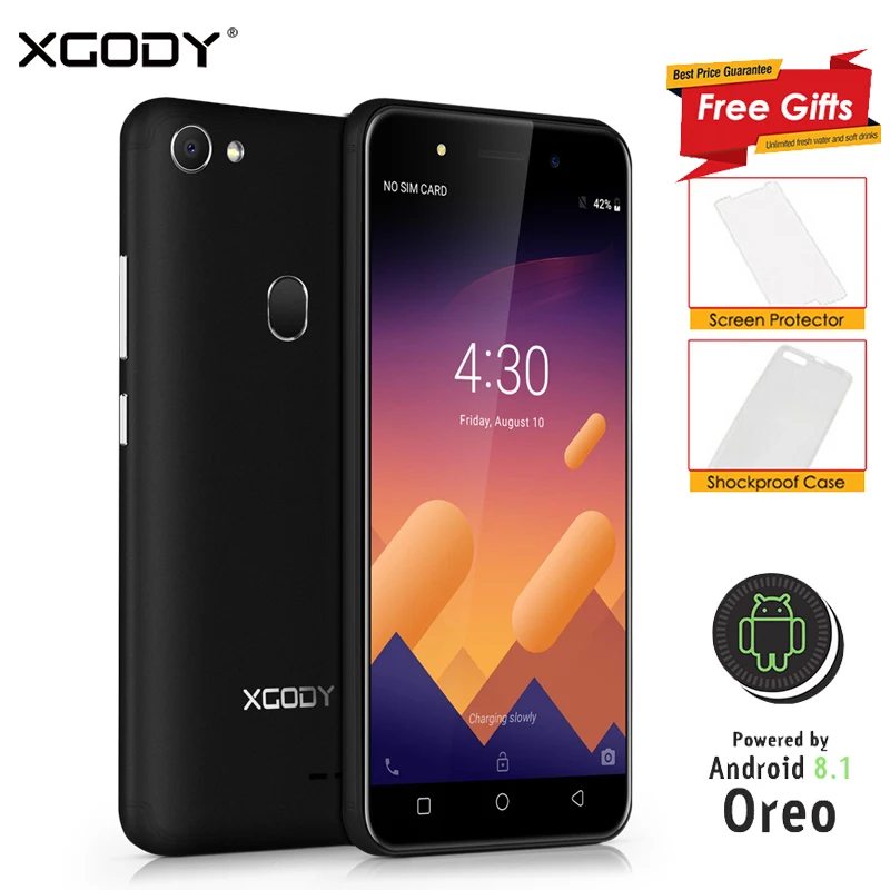 

XGODY 3G Unlocked Smartphone 5.0 Inch Celular Android 8.1 Oreo Mobile Phone MT6580M Quad Core 1GB+8GB 2500mAh 5.0MP Cellphone X6