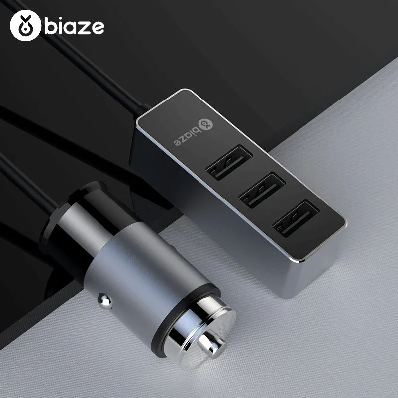 Biaze 4 USB 5V 5.5A Car Charger For iPhone iPad Samsung Xiaomi Tablet Mobile Phone Charger Car USB Charger Fast Car-Charger