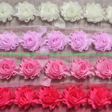 DHL 153y 1," Мини мелкие цветы из шифона для девочек аксессуары для волос, головная повязка для новорожденных цветы, ткань самодельные цветы