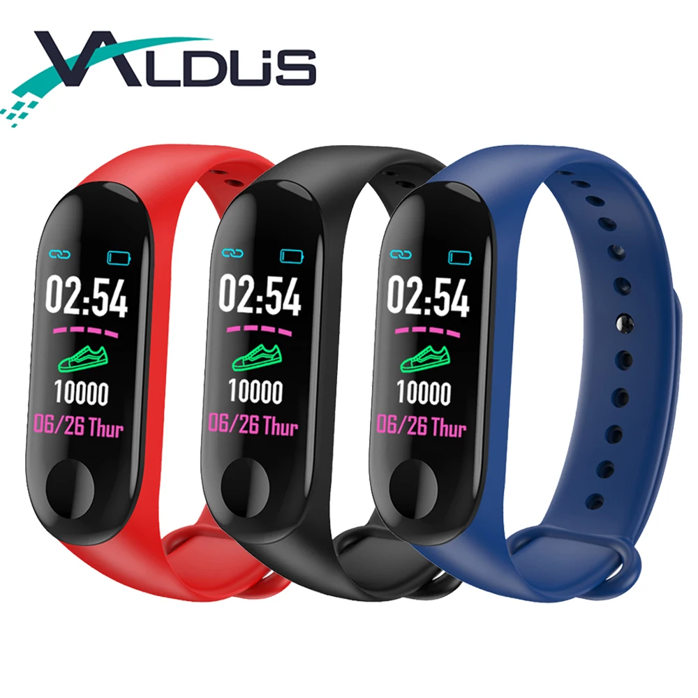 

Valdus M3 Smart Band Fitness Tracker Wristband Heart Rate Monitor Bracelet 0.96 Inch Screen Smartband For Smartphone VS C1plus