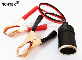 

NCHTEK Car Battery Terminal Clip-on Cigarette Lighter Power Jack Socket Adaptor Cable/Free DHL Shipping/100PCS