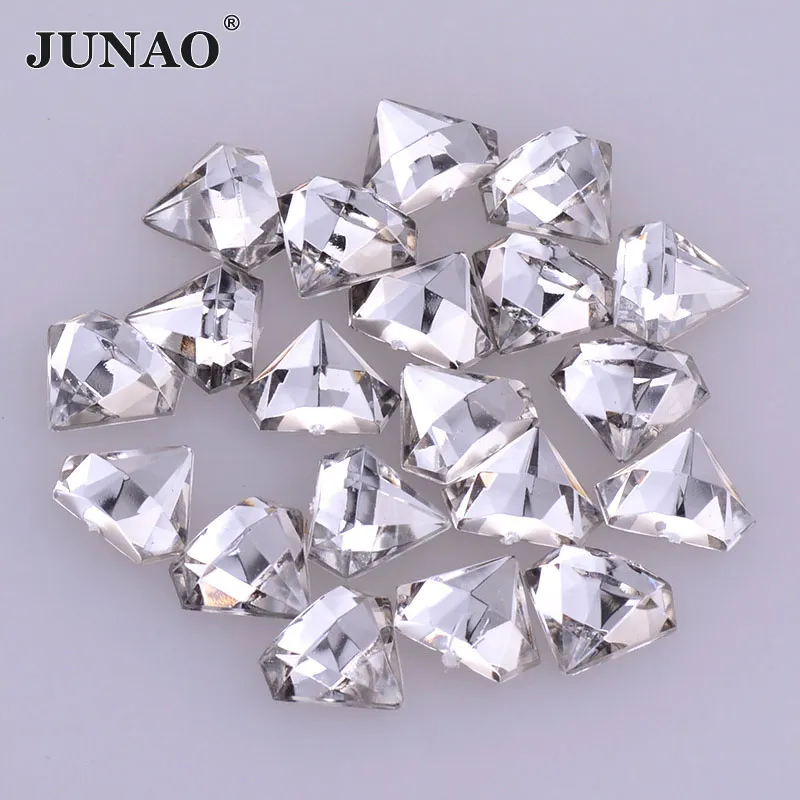Прозрачные кристаллы JUNAO 10*12 мм акриловые стразы с плоским основанием Клей На