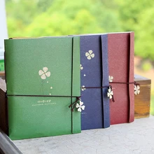 1 шт. Винтаж Творческий ремень кулон крафт-бумага дневник Four Leaf Clover блокнот Ретро Тетрадь канцелярские 01602