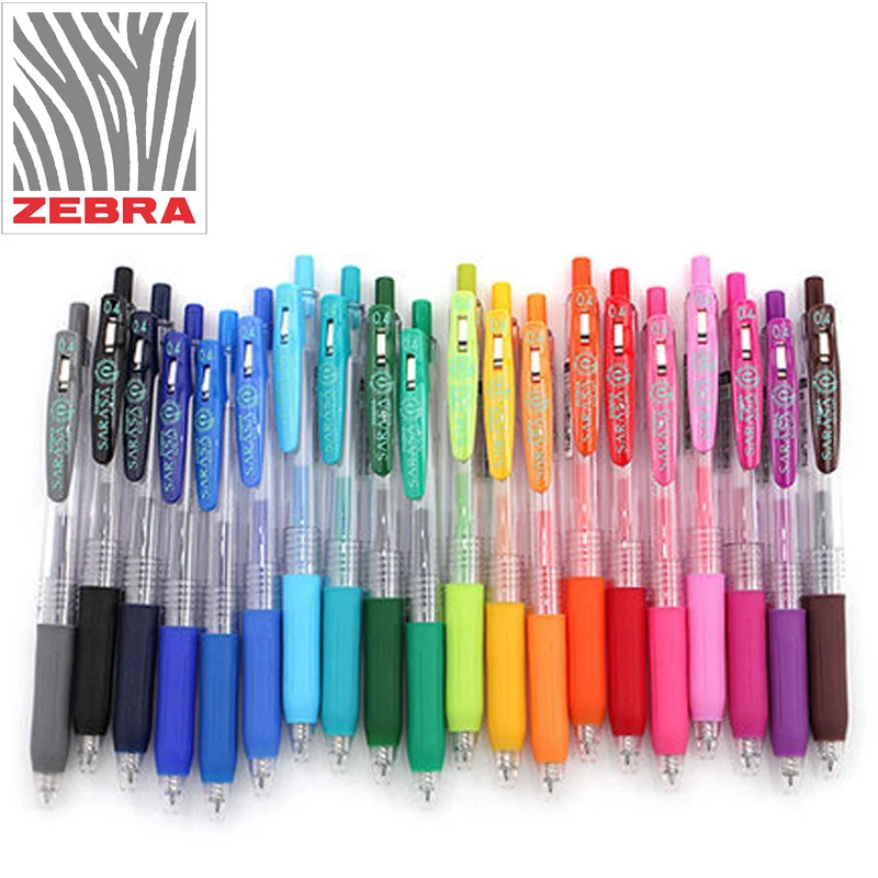 Lot de 10 pcs zebra Sarasa gel pen 0.4mm en assortiment de couleurs 