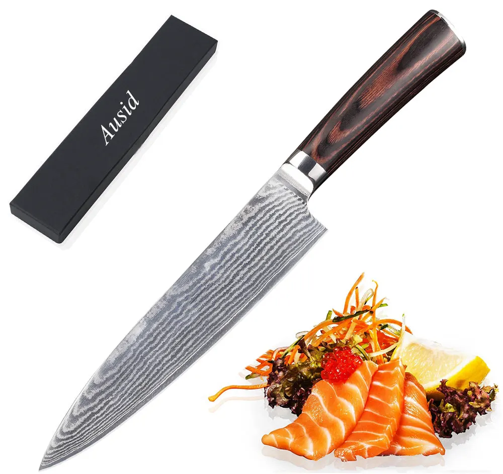 Ausid Chef Knife 8" Professional Kitchen Knives Japanese VG10 Super
