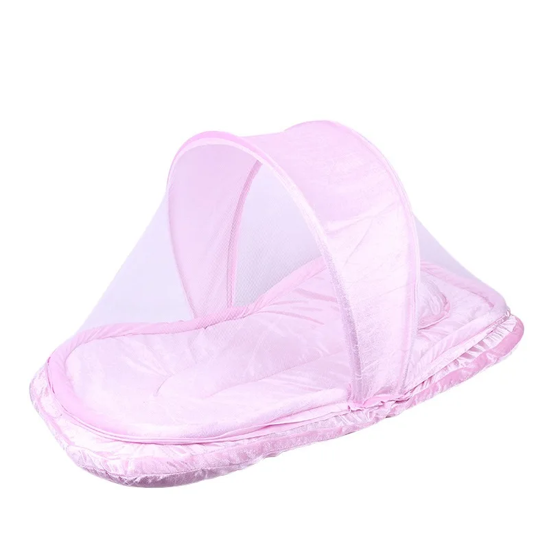 MOTOHOOD Foldable Baby Crib Mosquito Netting Portable Newborn Baby Bed Mosquito Net with Pillow Infant Kids Tent 855040cm  (2)