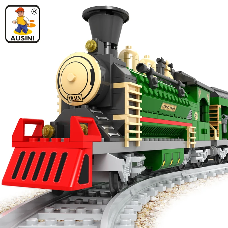 

A Model Compatible with Lego A25904 666Pcs Train Models Building Kits Blocks Toys Hobby Hobbies For Boys Girls