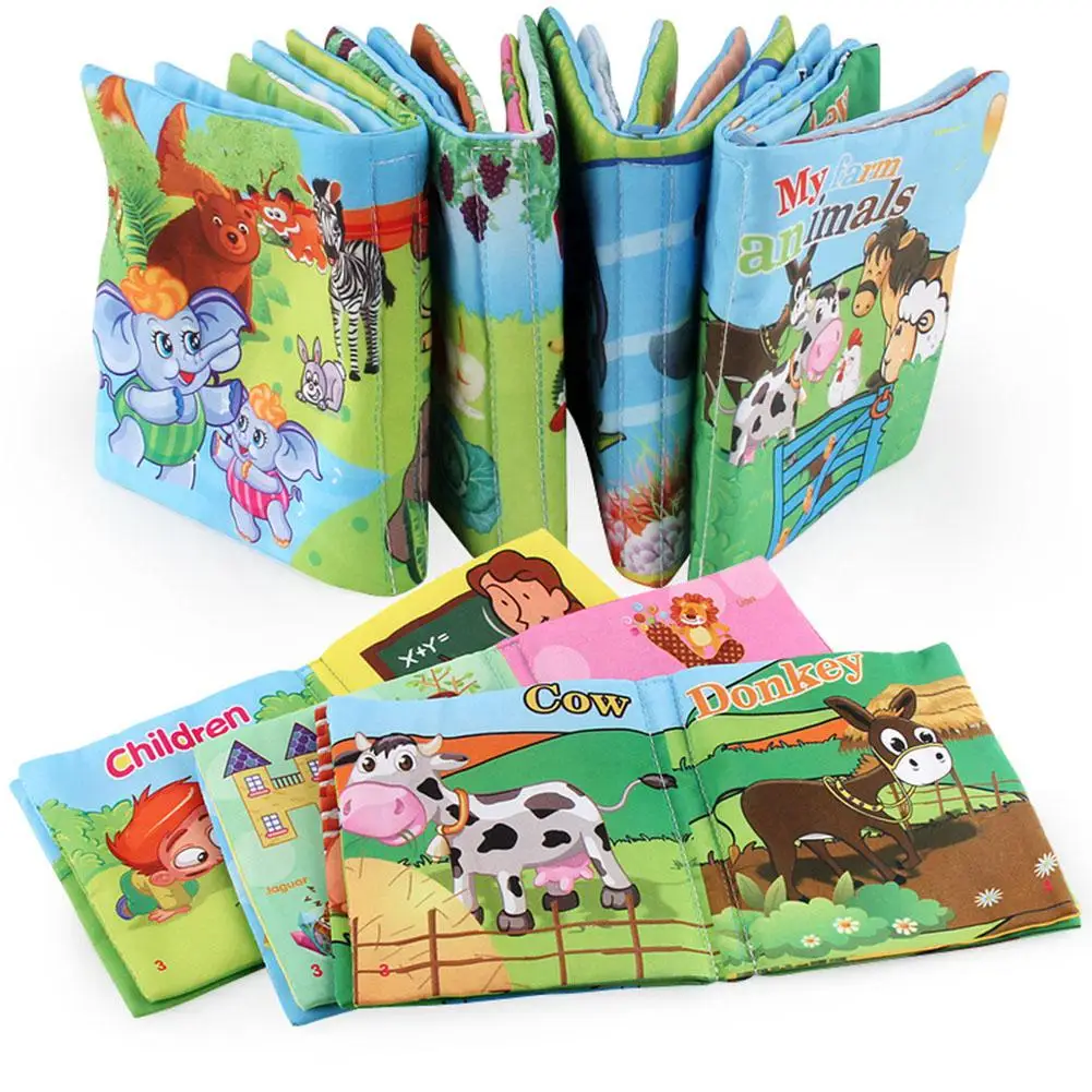 

1pc Baby Early Learning Soft Cloth Books Creative Squeak Crinkle Book Puzzle Toys Gifts for Kids