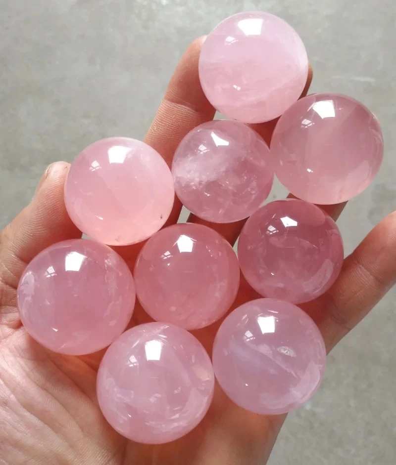 9 шт. 100% натуральный розовый кварцевый хрустальный шар исцеление в подарок
