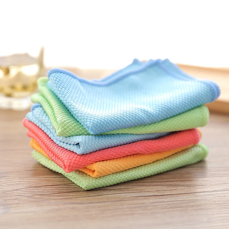

Easy Cleaning 1pcs Kitchen Washing Towel Household Glass Window Cleaning Cloth Kitchen Absorbent Dishcloth Cleaning Rags