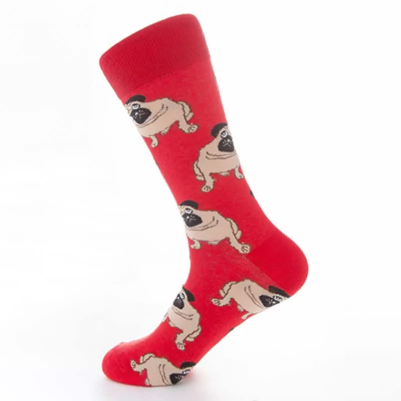 [COSPLACOOL] стиль Harajuku мопса Забавный счастливый носки для девочек хип хоп для мужчин Calcetines Skarpetki Творческий носки с лого команды Chaussette Hombre