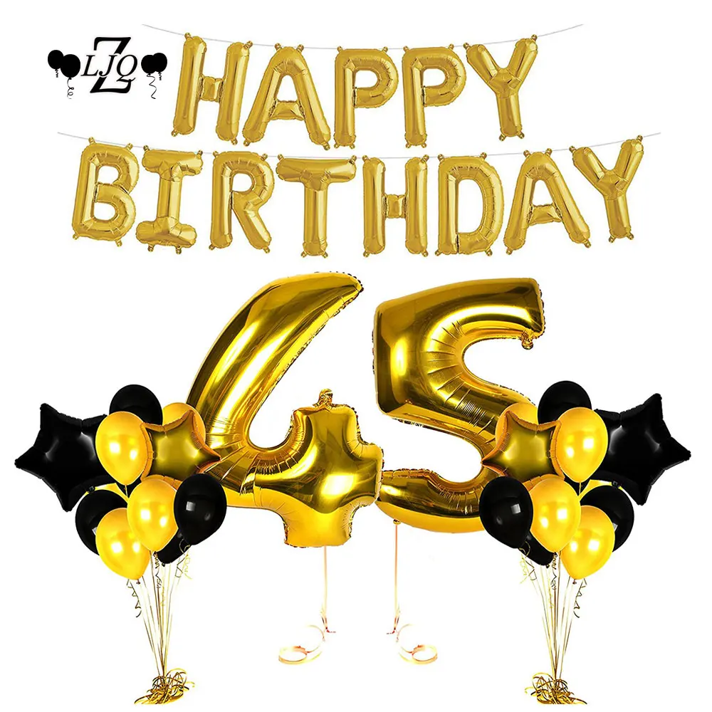 ZLJQ 35th День Рождения украшения Happy Bday баннерный набор B day праздничные