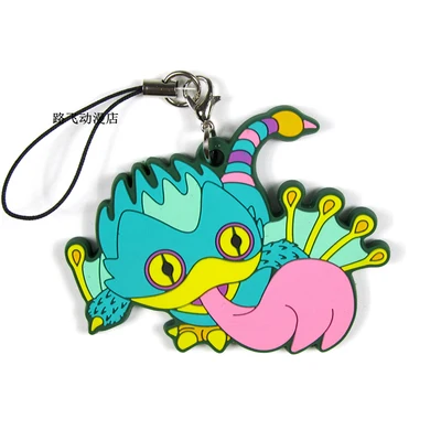 

Anime Model MONSTER HUNTER WORLD Action Figure Rubber Keychain Nergigante School Bag Mobile Phone Pendant Christmas Toys 6cm