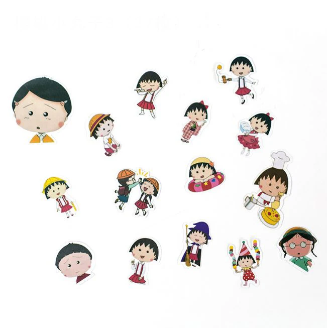 2 упаковки/партия классические детские игрушки Chibi Maruko декоративные из рисовой бумаги наклейки Скрапбукинг этикетка-наклейка дневник Канцелярские Стикеры для альбомов