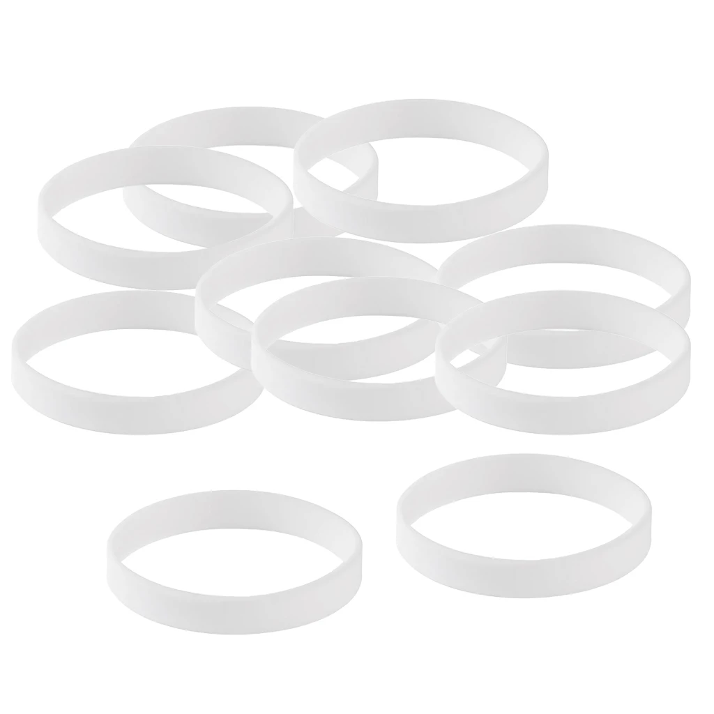 MagiDeal 10pcs/Pack Blank Silicone Rubber Elastic Wristbands Fashion Rubber Bracelet