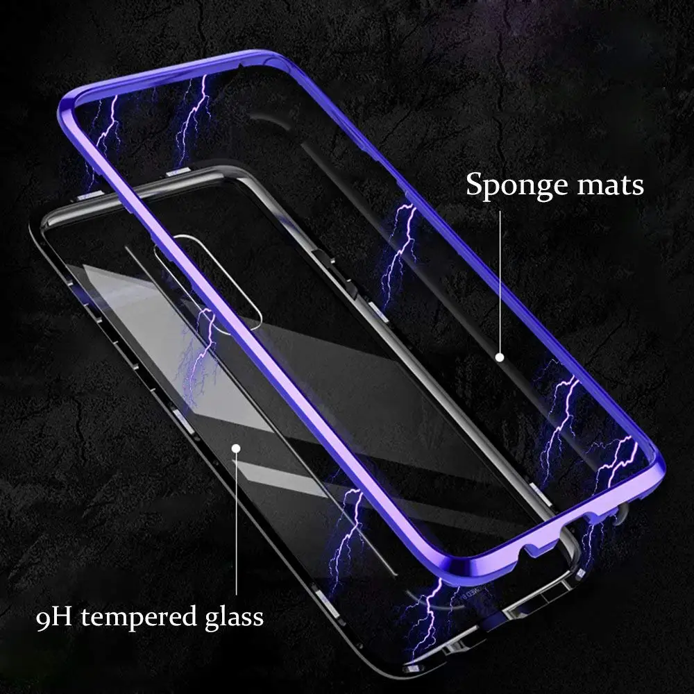 Suntaiho Magnetic Adsorption Case For Samsung S8 S9 Plus Note 8 S7 Edge Tempered Glass Cover For iPhone X 7 8 Huawei P20 Oneplus