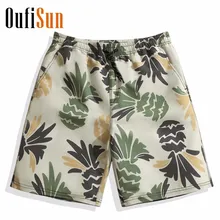 Oufisun летние мужские новые брендовые пляжные обшитые мужские шорты Бермуды пляжные шорты мужские цветные сетчатые плавки