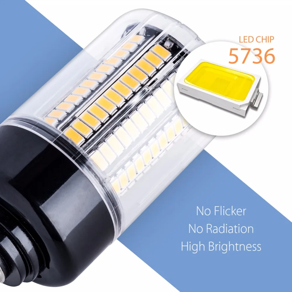 E27 bombilla LED lámpara del maíz E14 Led Bombilla 5736 SMD luz 3,5 W 5 W 7 W 9 W 12 W 15 W 20 W Led Lampara 220 V Bombillas 110 V sin parpadeo Ampul